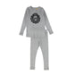 LE BOURDON LIGHT GREY VELVET LOGO PAJAMAS