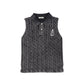 VALENTINA BLACK CABLE-KNIT CROP VEST