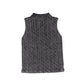 VALENTINA BLACK CABLE-KNIT CROP VEST