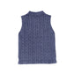 VALENTINA BLUE CABLE-KNIT CROP VEST