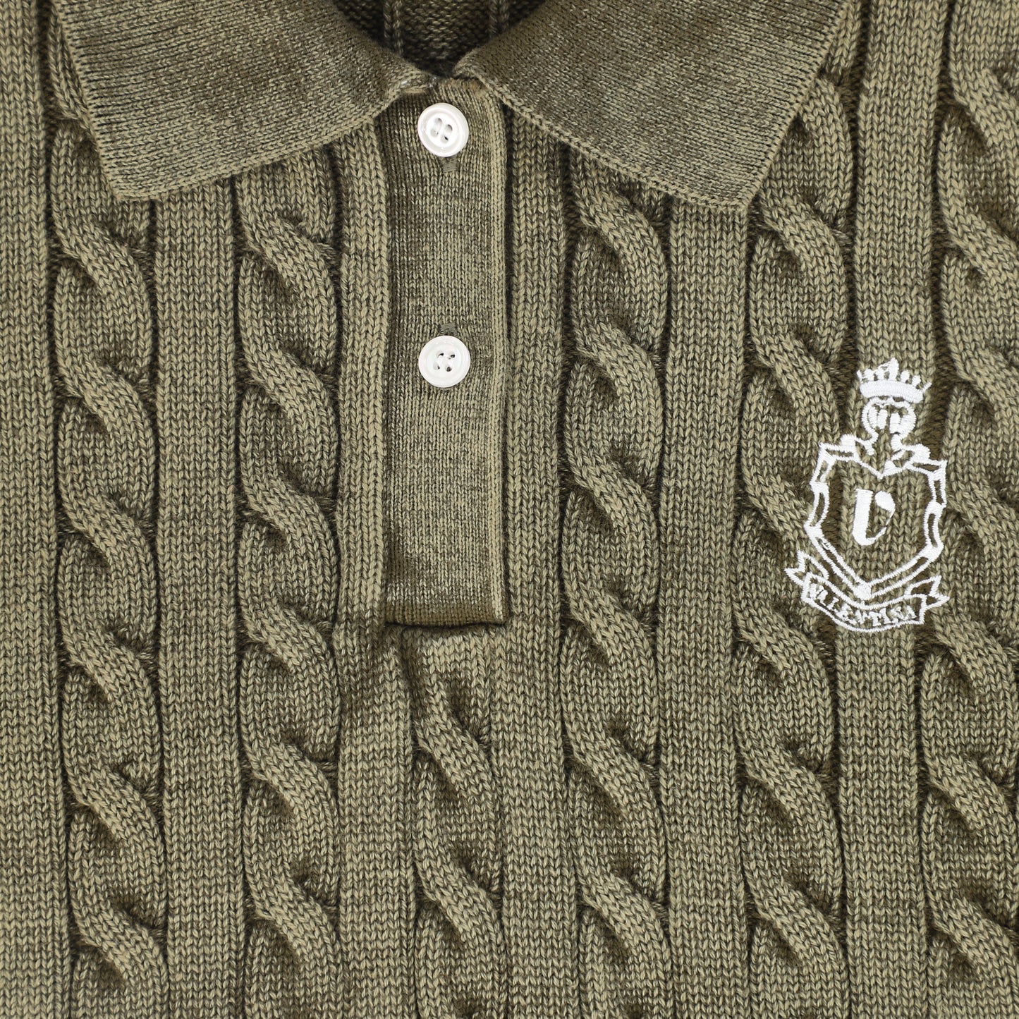 VALENTINA OLIVE CABLE-KNIT CROP VEST