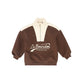 LE BOURDON BROWN HALF ZIP COLORBLOCK SWEATSHIRT