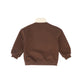 LE BOURDON BROWN HALF ZIP COLORBLOCK SWEATSHIRT