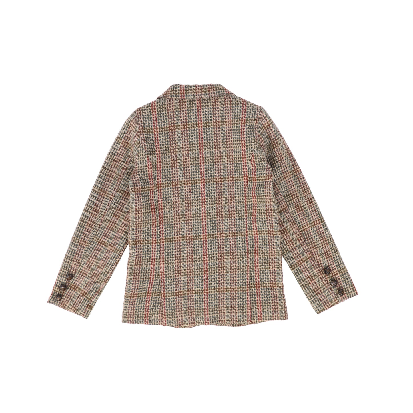 LE BOURDON OLIVE HOUNDSTOOTH WOOL BLAZER
