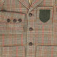 LE BOURDON OLIVE HOUNDSTOOTH WOOL BLAZER