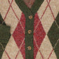 LE BOURDON OLIVE ARGYLE KNIT TRIM CARDIGAN