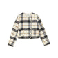 VALENTINA BEIGE PLAID CREWNECK BLAZER