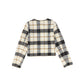 VALENTINA BEIGE PLAID CREWNECK BLAZER