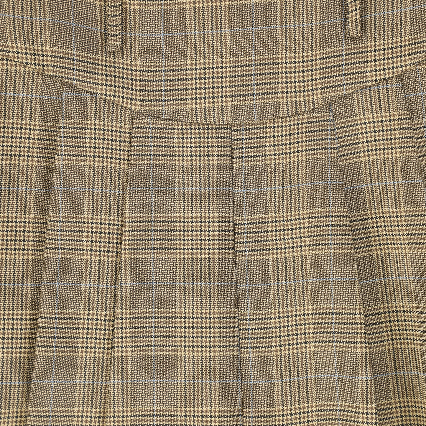 VALENTINA BROWN PLAID PLEATED DROP WAIST SKIRT