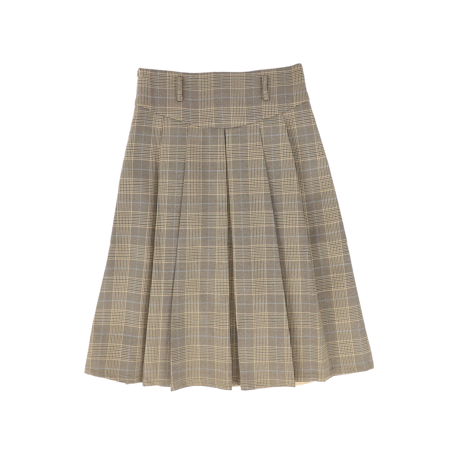 VALENTINA BROWN PLAID PLEATED DROP WAIST SKIRT