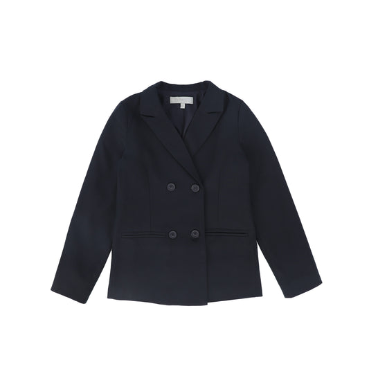 BACE COLLECTION NAVY DOUBLE BREASTED BUTTON BLAZER
