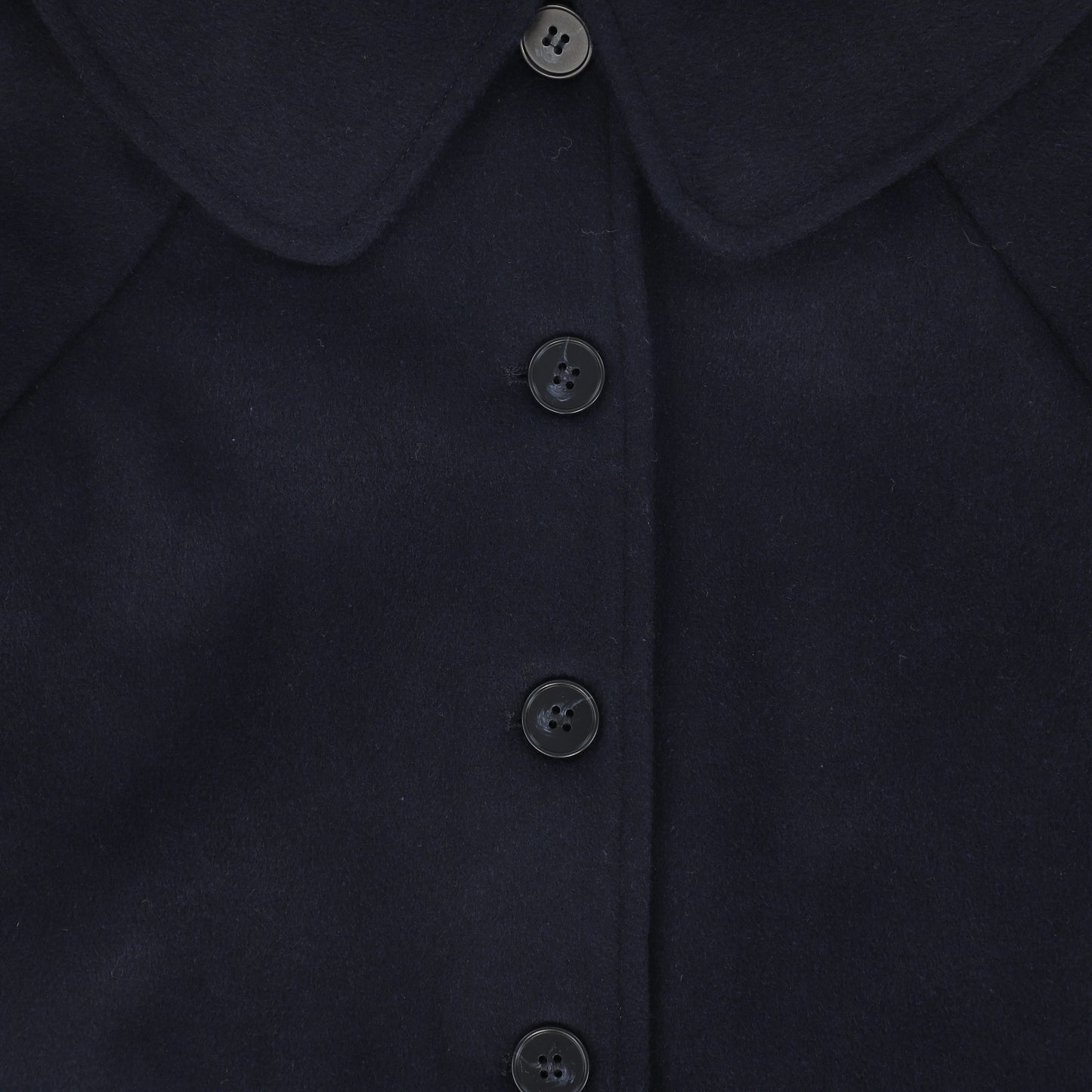 BAMBOO NAVY WOOL COLLAR SWING COAT