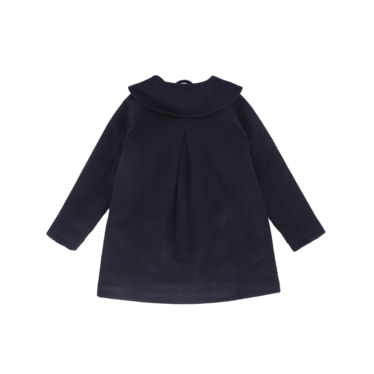 BAMBOO NAVY WOOL COLLAR SWING COAT