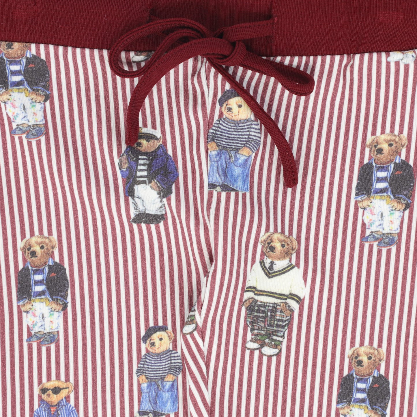 BEBE JOLEE BURGUNDY PINSTRIPE BEAR PRINT PAJAMAS