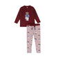 BEBE JOLEE BURGUNDY PINSTRIPE BEAR PRINT PAJAMAS