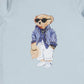 BEBE JOLEE BLUE PINSTRIPE BEAR PRINT PAJAMAS