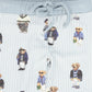 BEBE JOLEE BLUE PINSTRIPE BEAR PRINT PAJAMAS