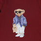 BEBE JOLEE BURGUNDY PINSTRIPE BEAR PRINT PAJAMAS