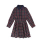 BAMBOO NAVY PLAID BUTTON-DOWN DRESS