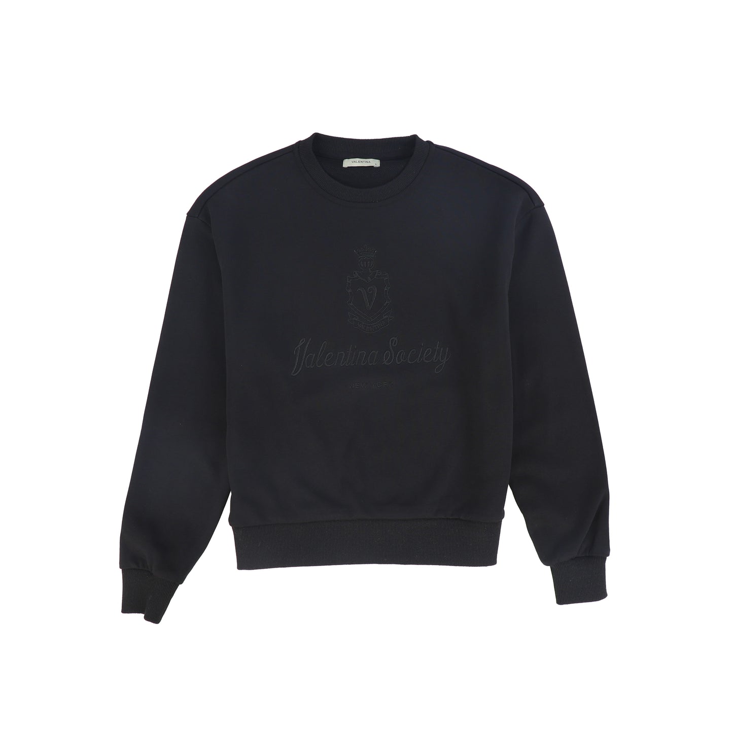 VALENTINA BLACK CREST LOGO SWEATSHIRT