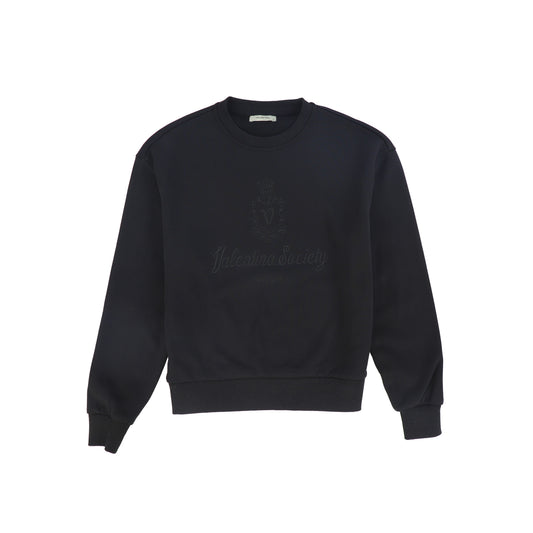 VALENTINA BLACK CREST LOGO SWEATSHIRT