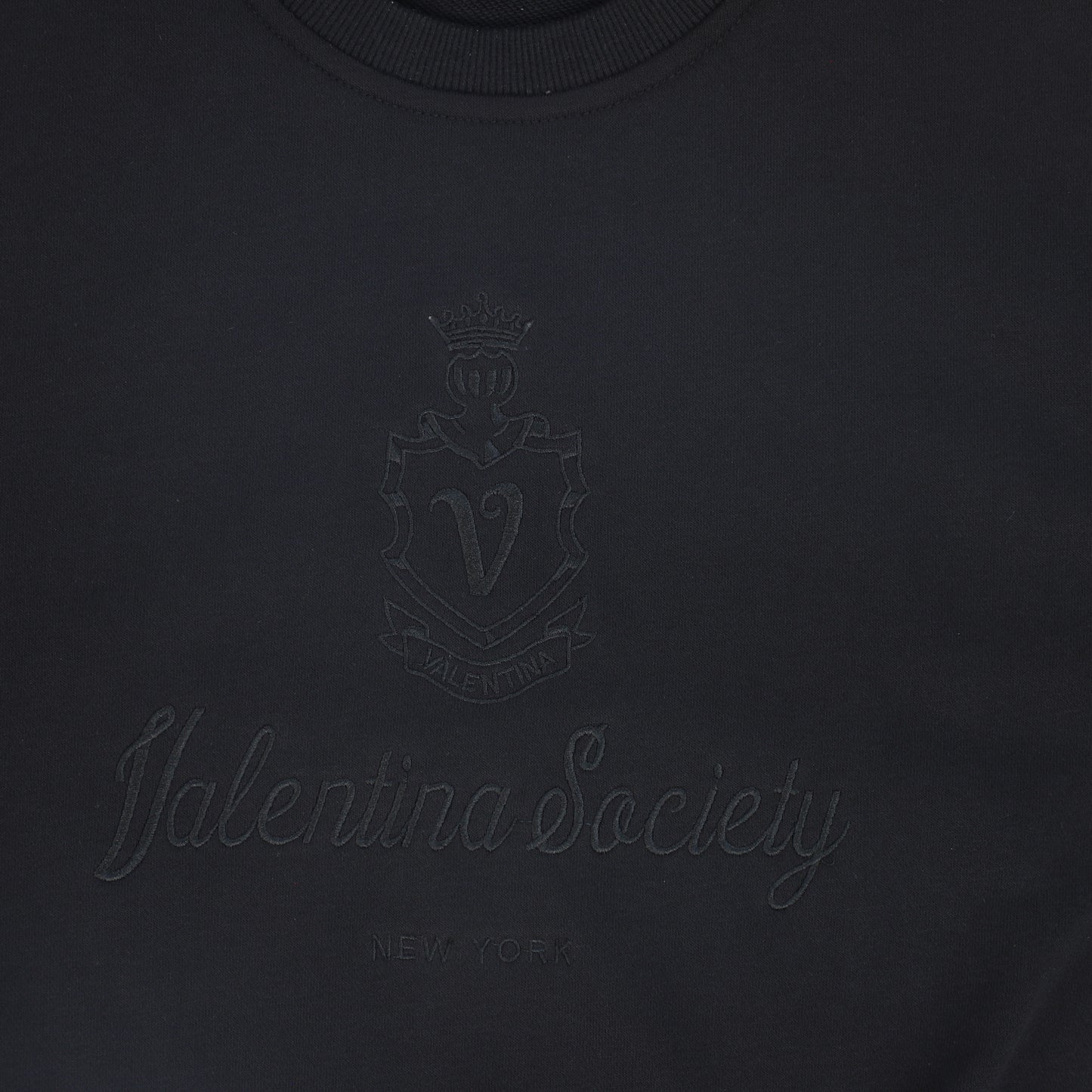 VALENTINA BLACK CREST LOGO SWEATSHIRT