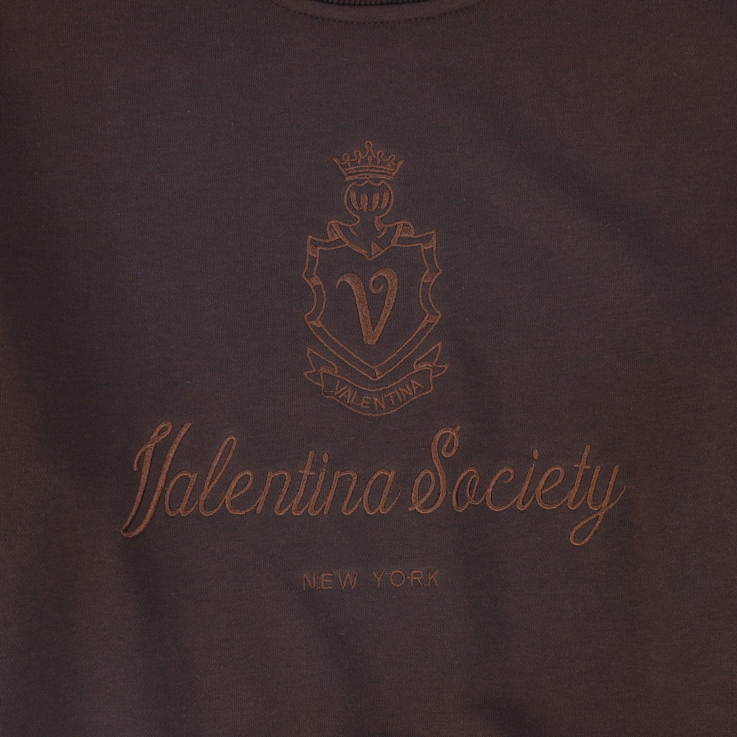 VALENTINA BROWN CREST LOGO SWEATSHIRT