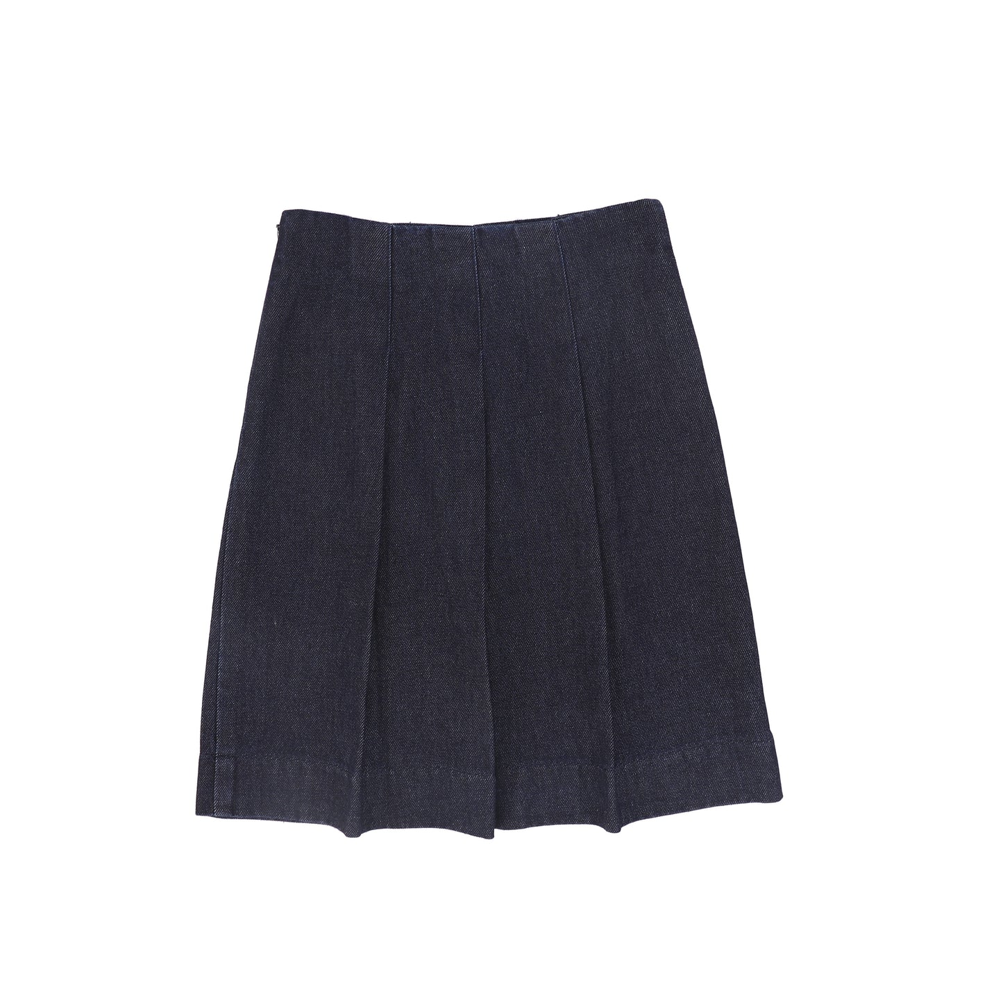 BAMBOO BLUE FLAT PLEAT DENIM SKIRT