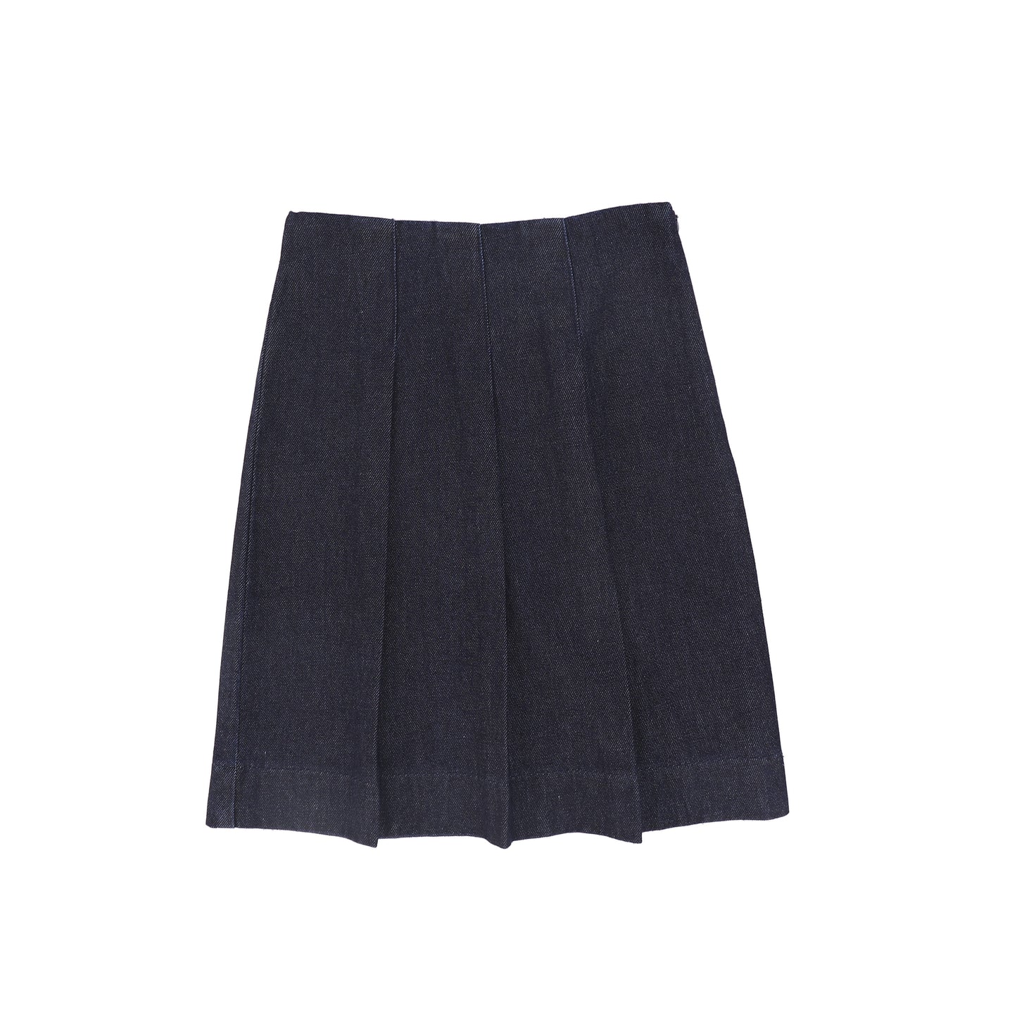 BAMBOO BLUE FLAT PLEAT DENIM SKIRT