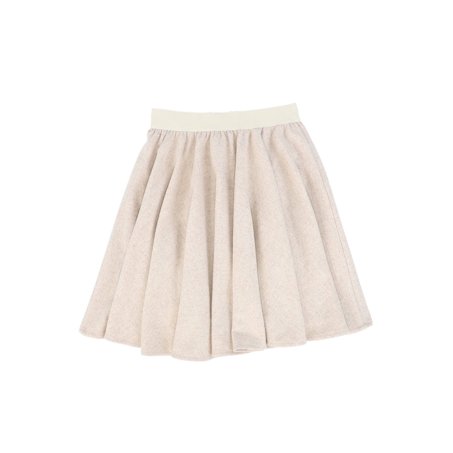 BACE COLLECTION OATMEAL WOOL WAISTED FLARED SKIRT