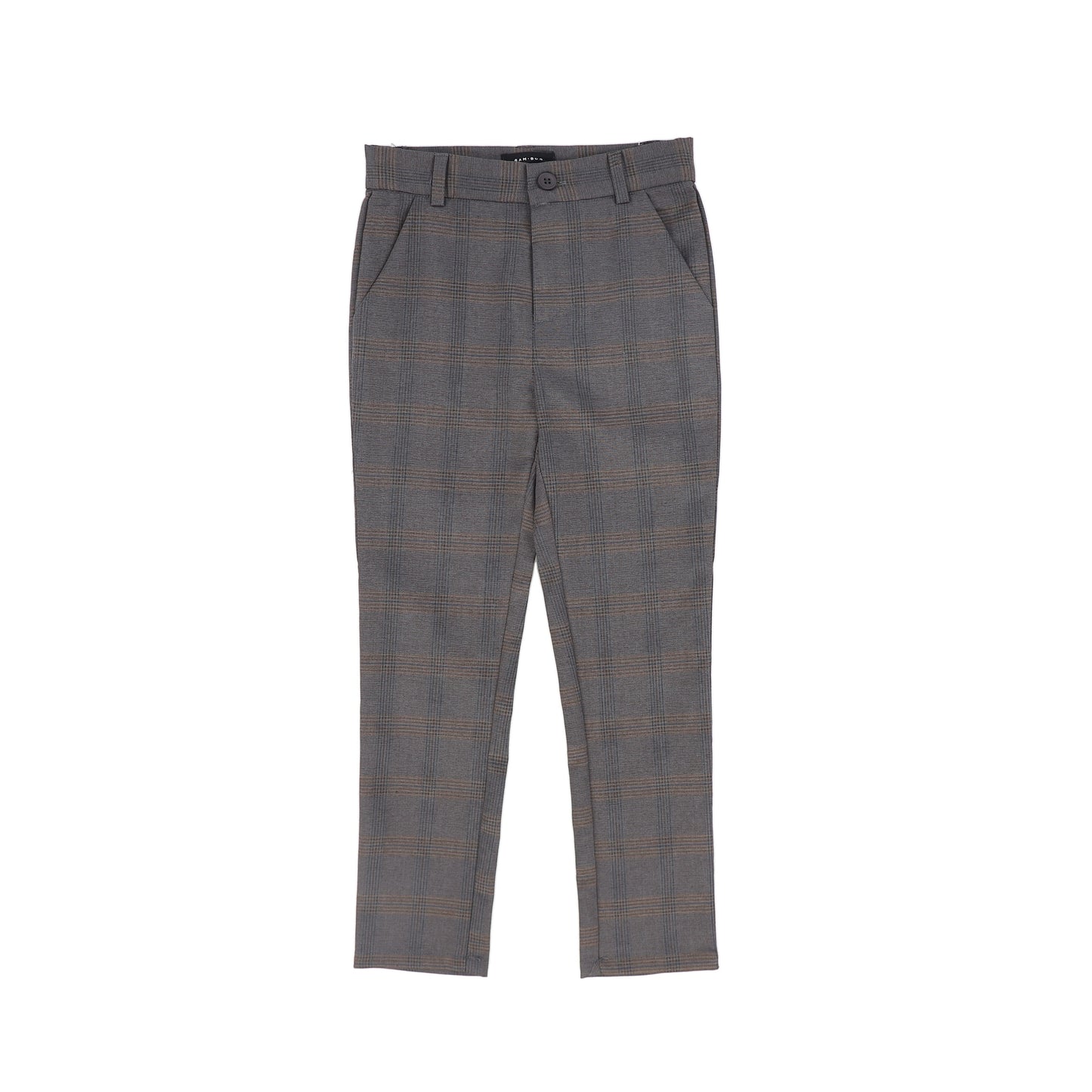 BAMBOO LIGHT GREY PLAID PANTS