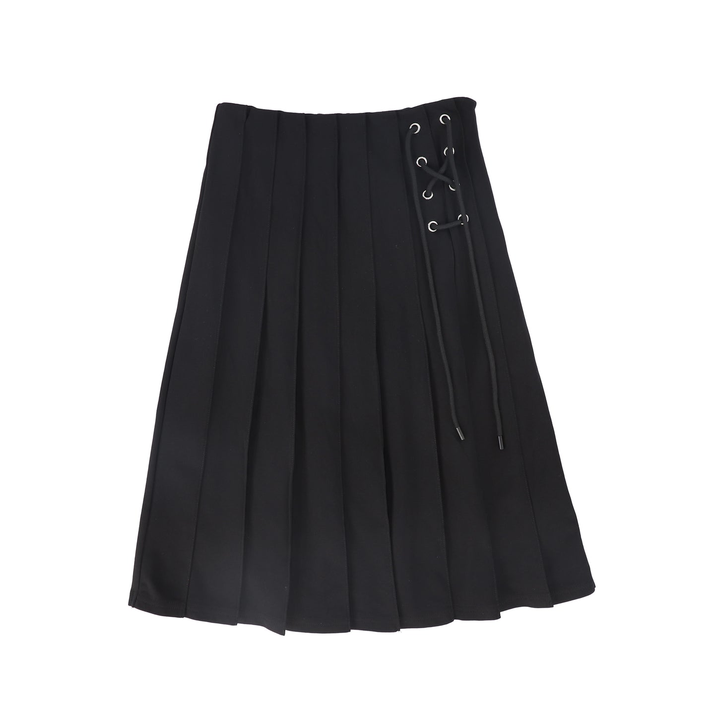 VALENTINA BLACK PLEATED LACE UP SKIRT