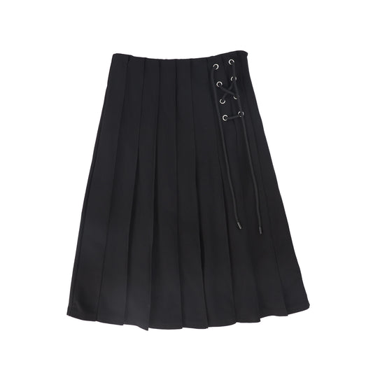 VALENTINA BLACK PLEATED LACE UP SKIRT