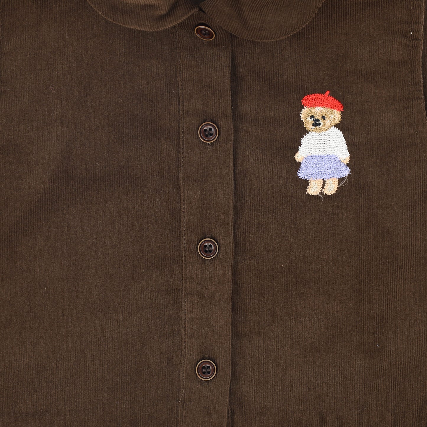 BAMBOO BROWN CORDUROY BUTTON DOWN JUMPER