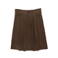 BAMBOO BROWN BUTTON CORDUROY SKIRT