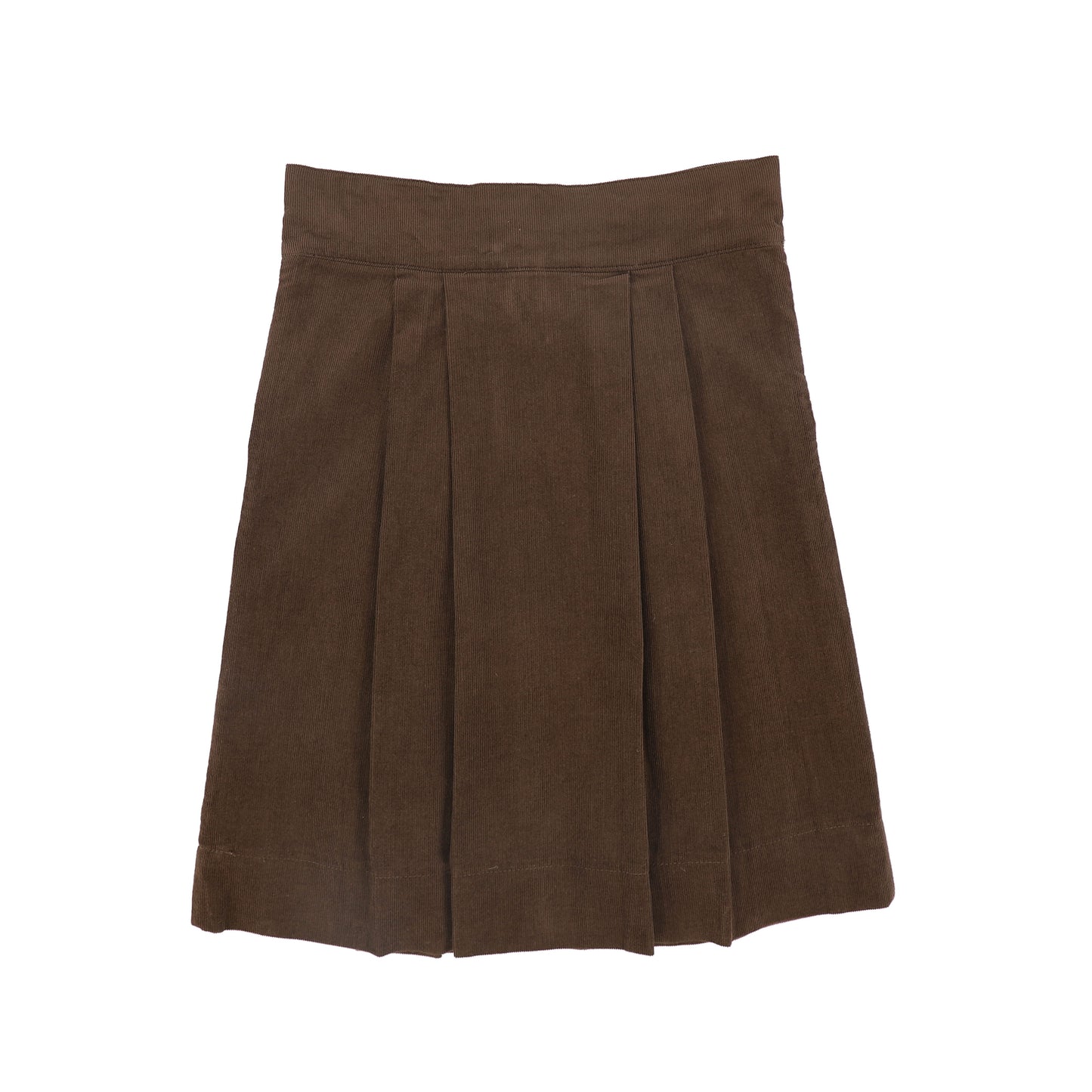 BAMBOO BROWN BUTTON CORDUROY SKIRT