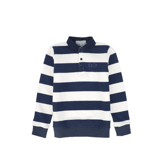 BACE COLLECTION NAVY STRIPE COLLAR POLO