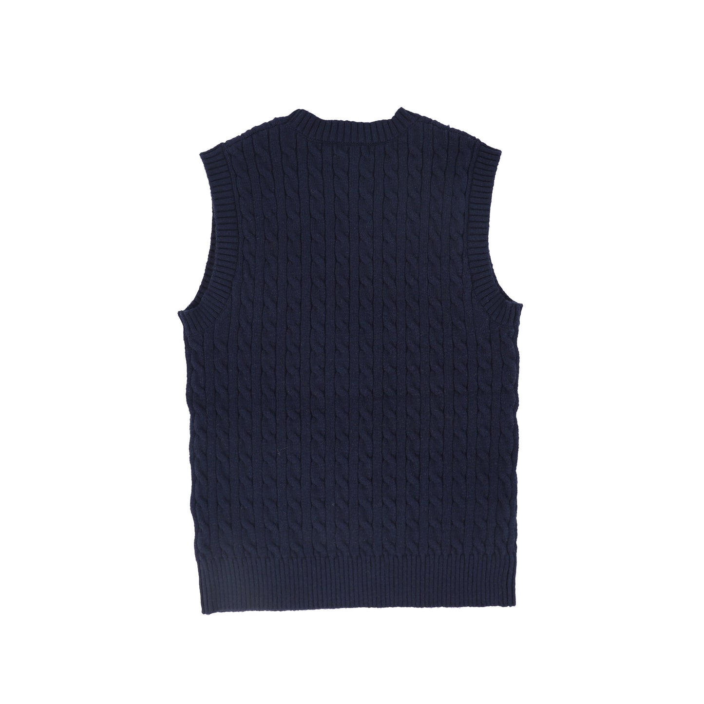 BAMBOO NAVY CABLE-KNIT VEST