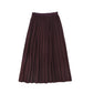 BAMBOO BURGUNDY PLEATED FLOWY MAXI SKIRT