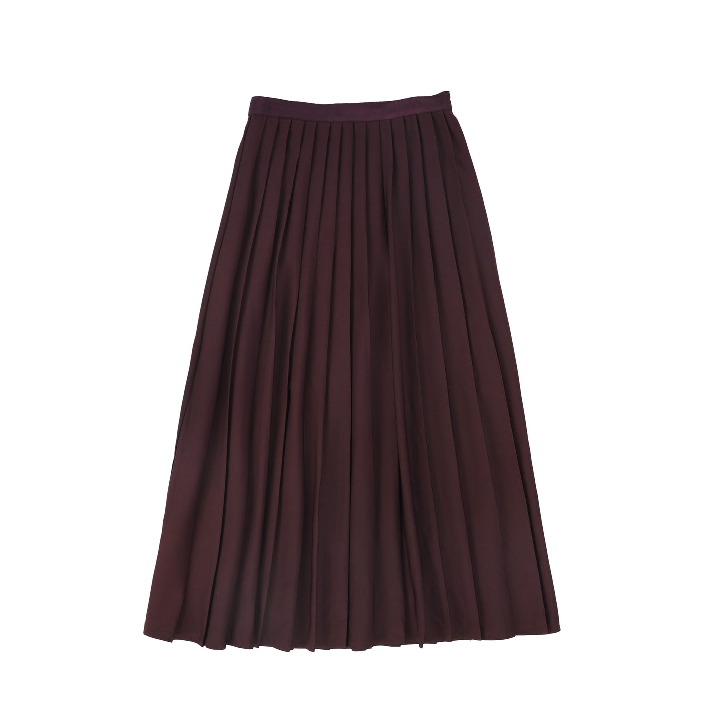 BAMBOO BURGUNDY PLEATED FLOWY MAXI SKIRT