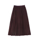 BAMBOO BURGUNDY PLEATED FLOWY MAXI SKIRT