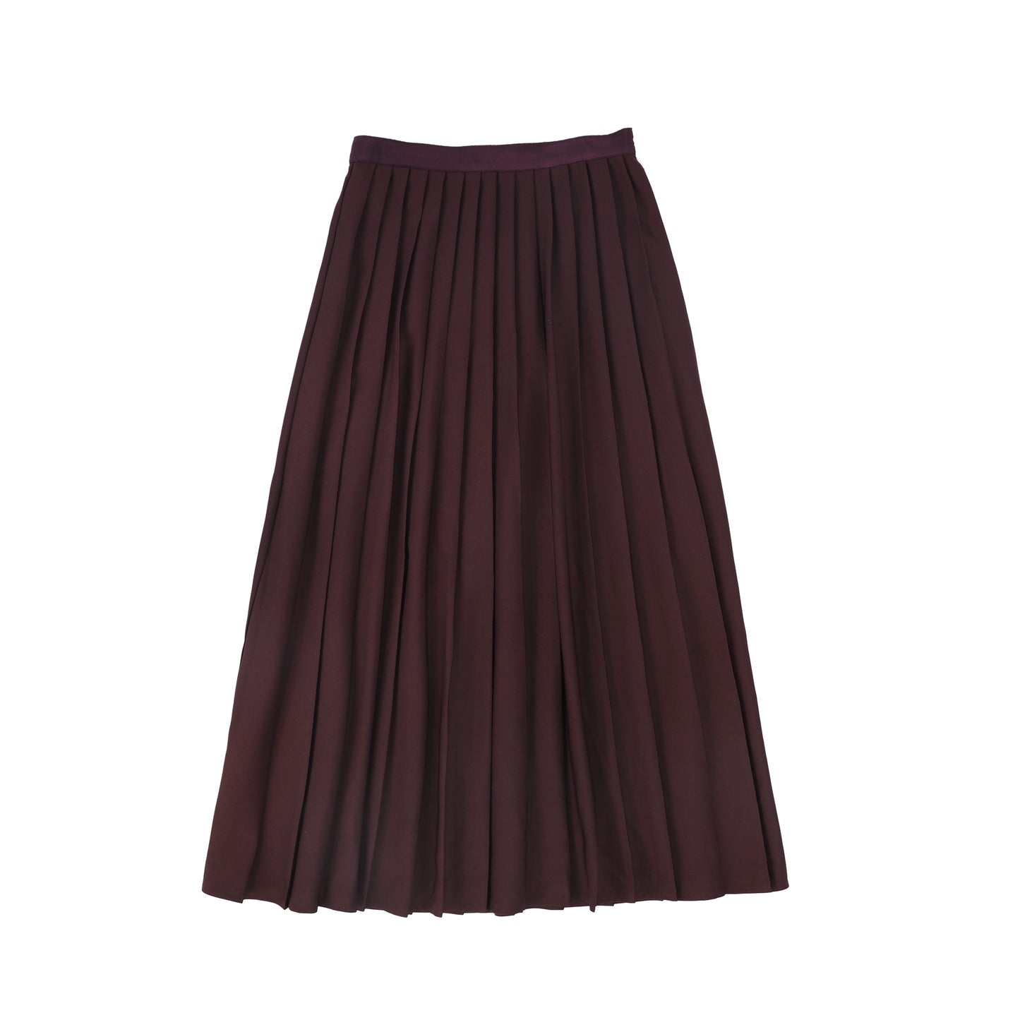 BAMBOO BURGUNDY PLEATED FLOWY MAXI SKIRT