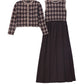 BAMBOO BURGUNDY ARGYLE CARDIGAN MAXI DRESS SET