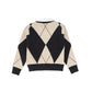 BACE COLLECTION BLACK COLLARED ARGYLE SWEATER