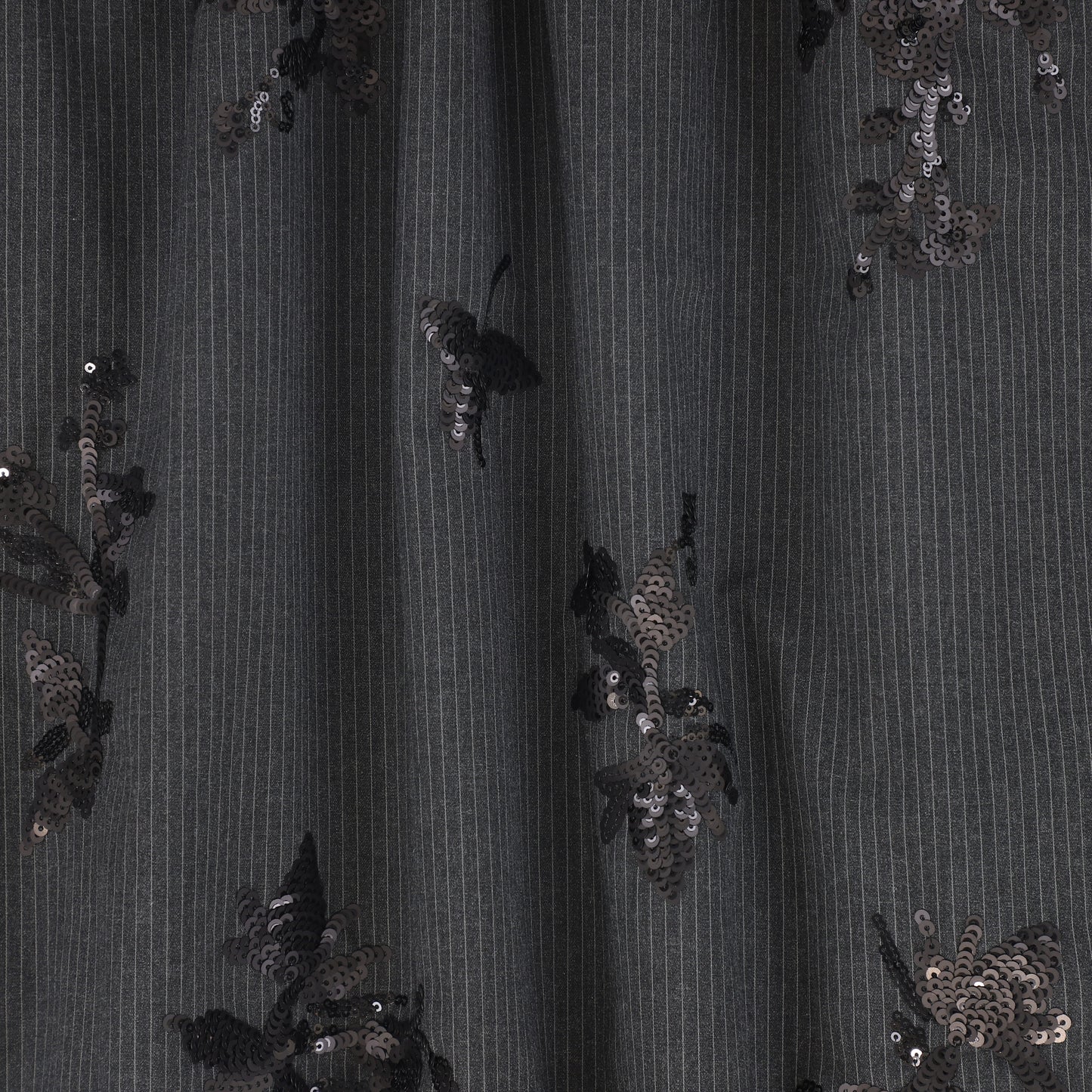 VALENTINA CHARCOAL PINSTRIPE SEQUIN SKIRT