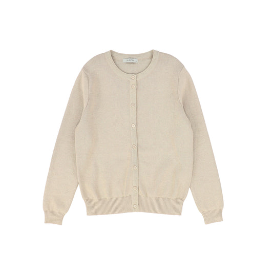 VALENTINA GOLD METALLIC BUTTON DOWN CARDIGAN