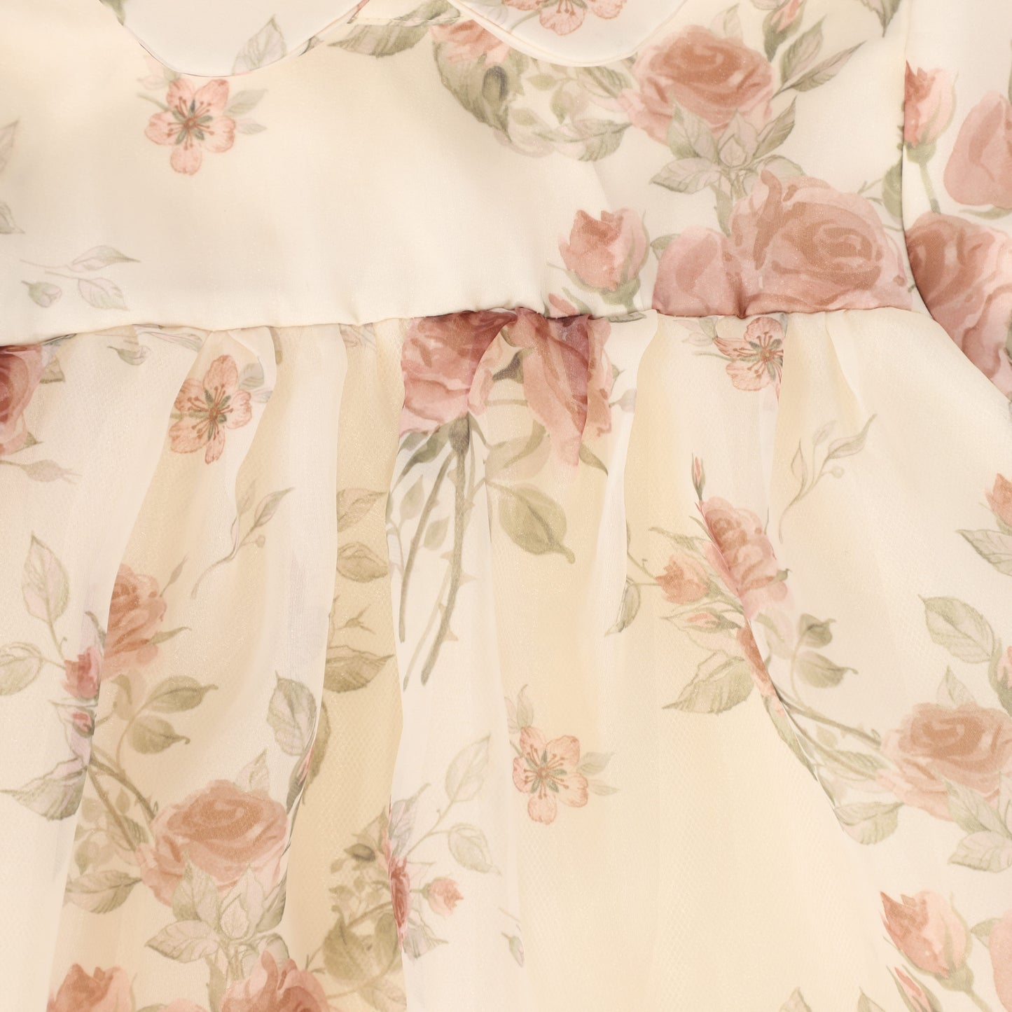 FRANCESCA GUILIANO PINK FLORAL ORGANZA PUFF SS DRESS