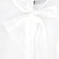 FRANCESCA GUILIANO WHITE SWISS DOT NECK TIE BLOUSE