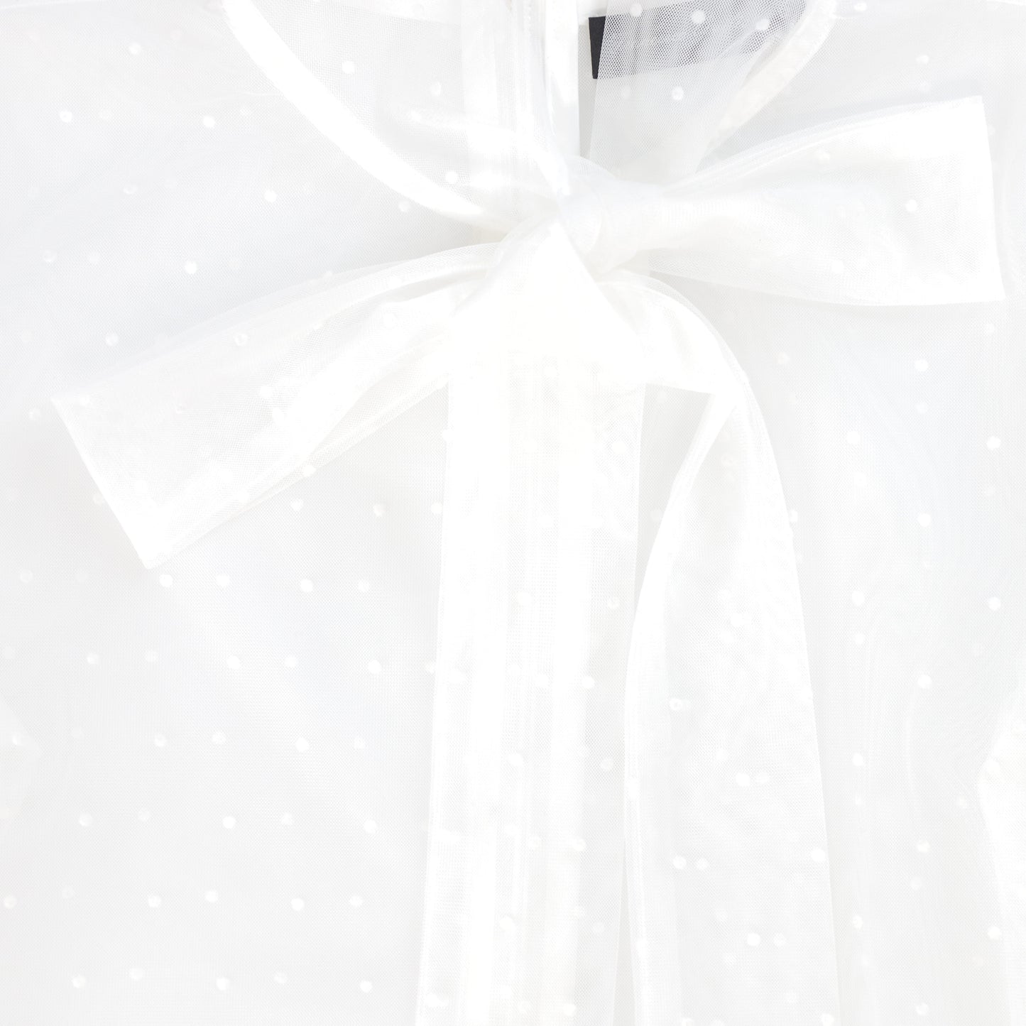 FRANCESCA GUILIANO WHITE SWISS DOT NECK TIE BLOUSE