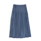 BACE COLLECTION LIGHT BLUE DENIM PLEAT BUTTON MAXI SKIRT